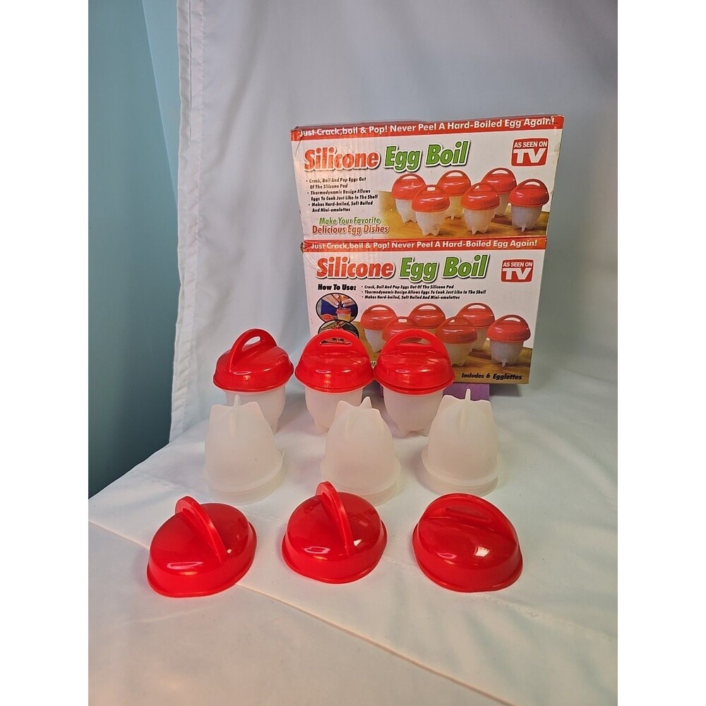 6Pcs Hard Boiled Silicone Egg Cooker Non Stick Without the Shell as seen on TV